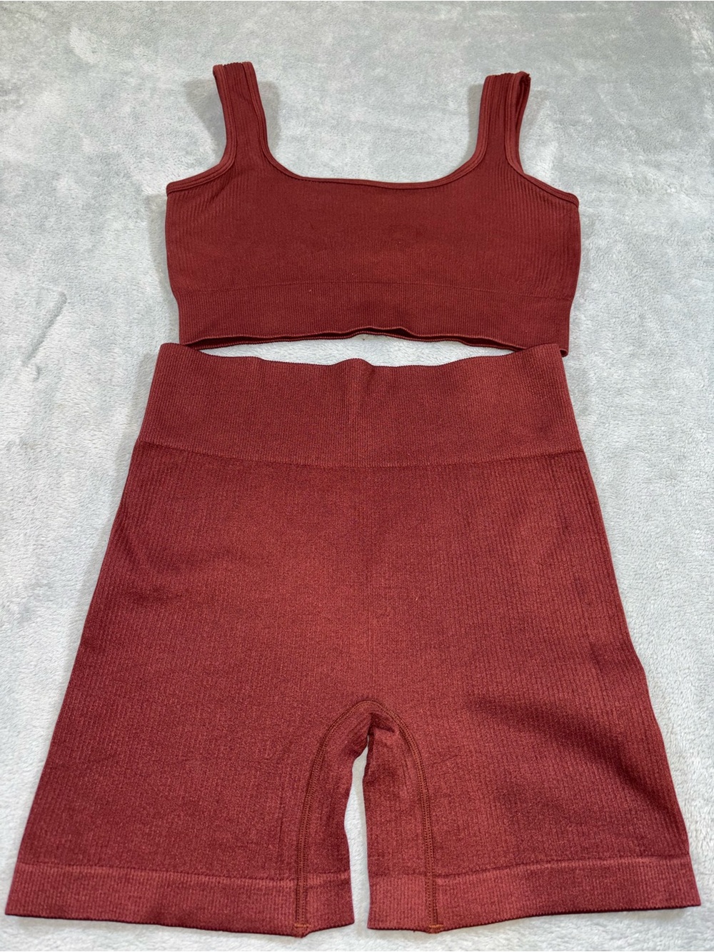 Sports bra and high waisted shorts set size medium